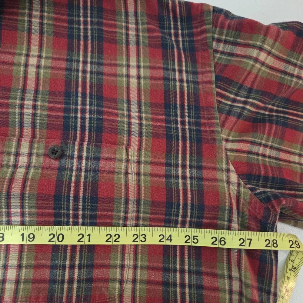 Orvis Plaid Flannel Shirt Long Sleeve Button Up Cotton Men's XL